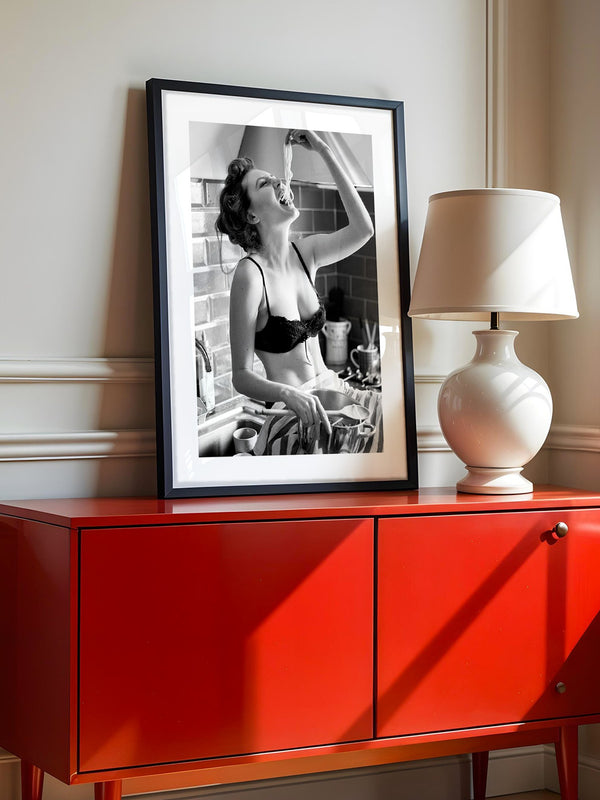 Spaghetti Genuss Schwarzweiß Retro