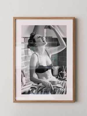 Spaghetti Genuss Schwarzweiß Retro