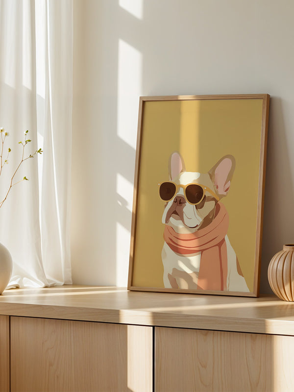 Französische Bulldogge Sonnenbrille Retro