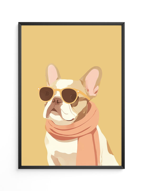 Französische Bulldogge Sonnenbrille Retro