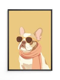 Französische Bulldogge Sonnenbrille Retro