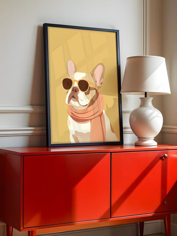 Französische Bulldogge Sonnenbrille Retro