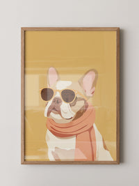 Französische Bulldogge Sonnenbrille Retro