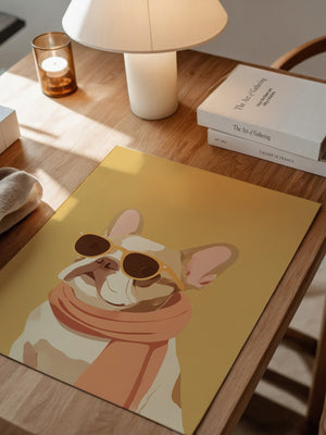 Französische Bulldogge Sonnenbrille Retro