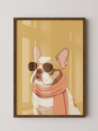 Französische Bulldogge Sonnenbrille Retro