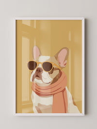 Französische Bulldogge Sonnenbrille Retro