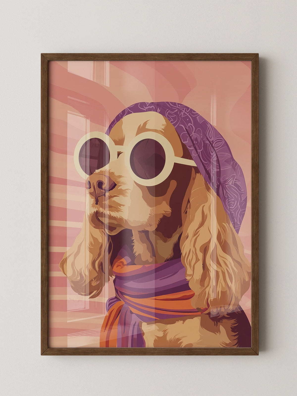 Hund mit Sonnenbrille Retro-Look