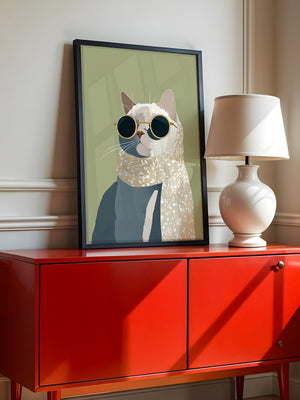 Katze mit Sonnenbrille Vintage-Look