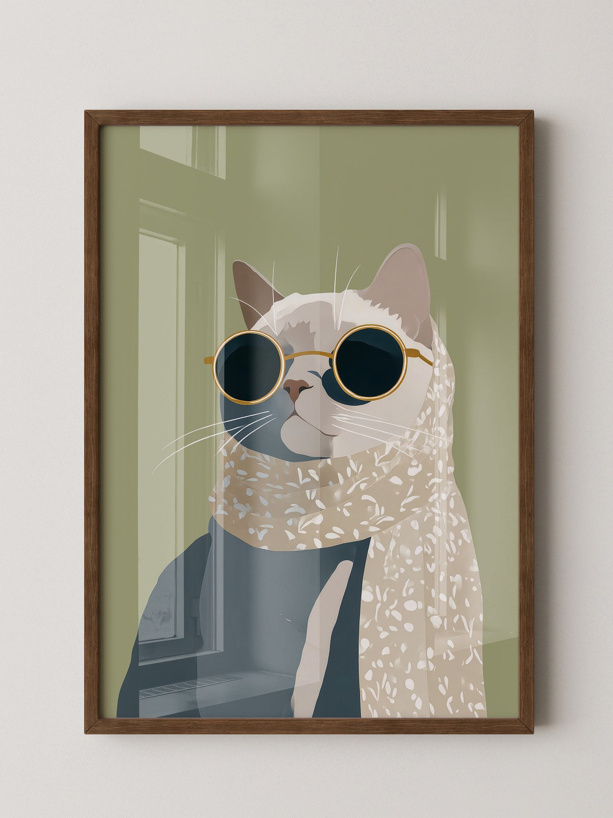 Katze mit Sonnenbrille Vintage-Look