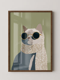 Katze mit Sonnenbrille Vintage-Look