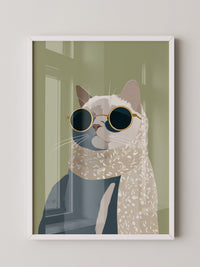 Katze mit Sonnenbrille Vintage-Look