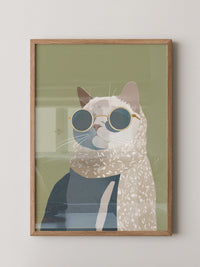 Katze mit Sonnenbrille Vintage-Look