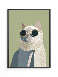 Katze mit Sonnenbrille Vintage-Look