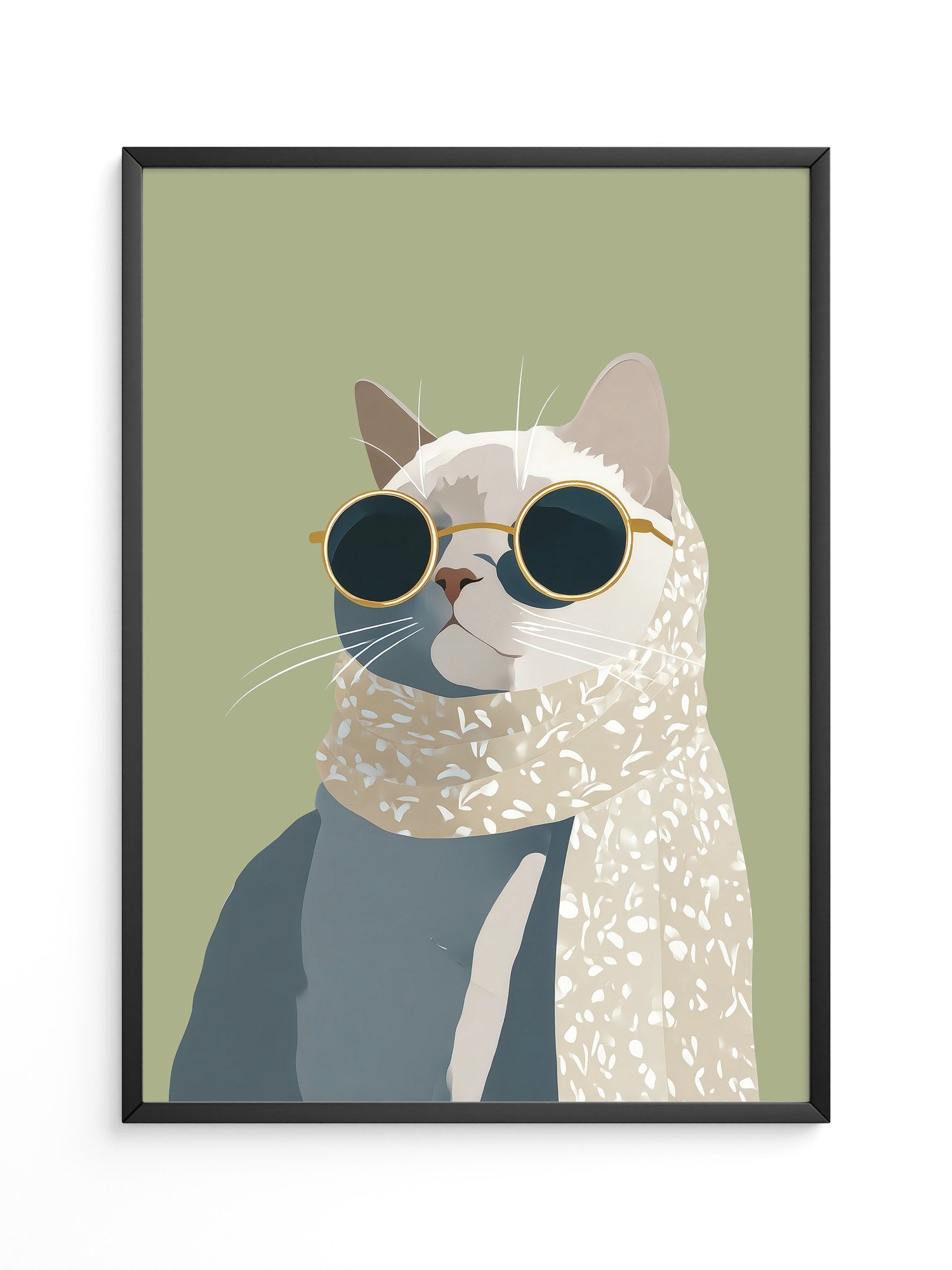 Katze mit Sonnenbrille Vintage-Look