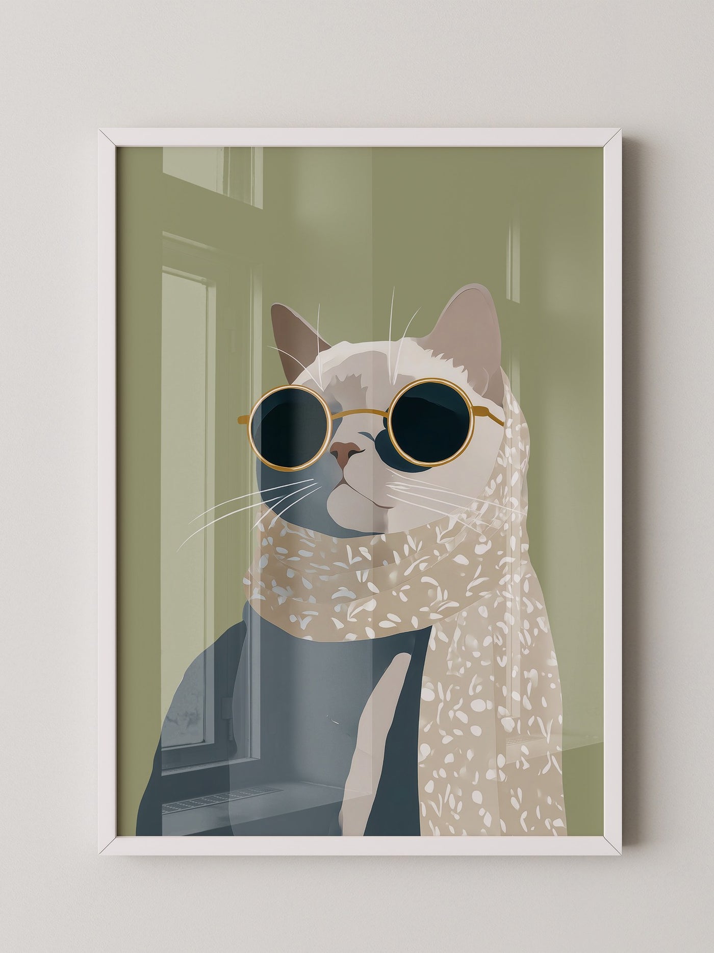 Katze mit Sonnenbrille Vintage-Look