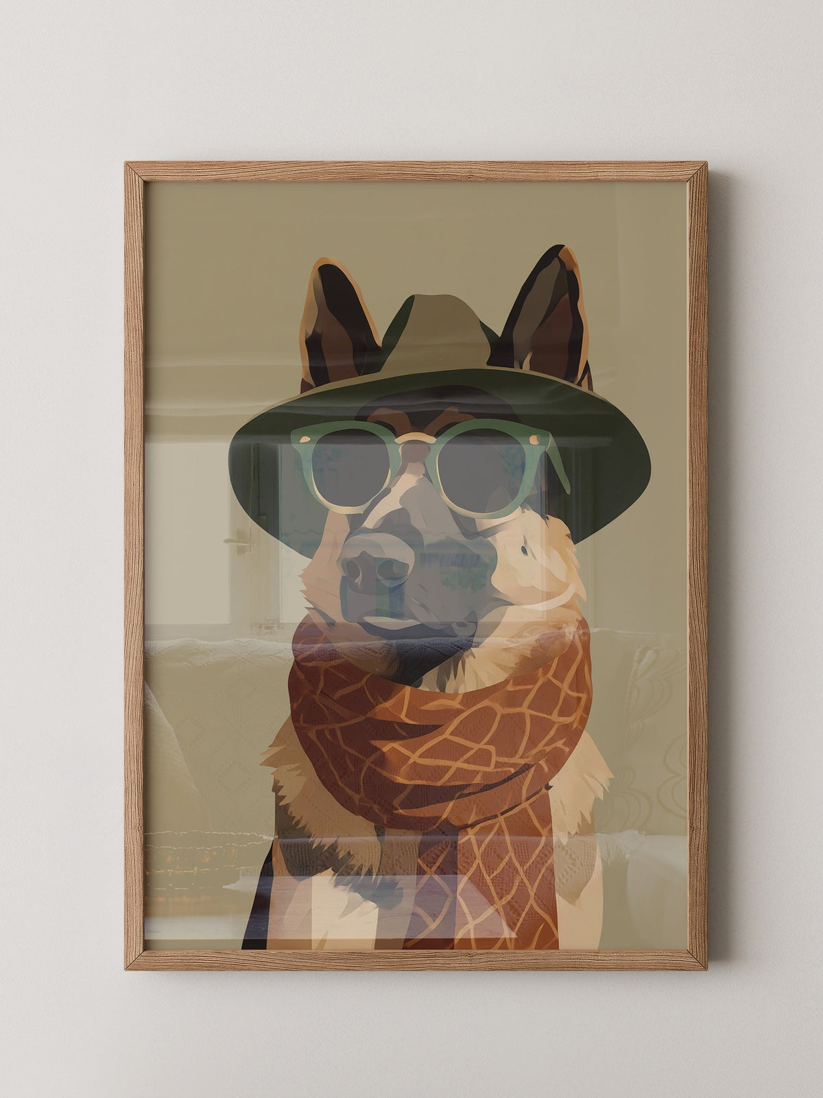 Hund mit Hut und Sonnenbrille