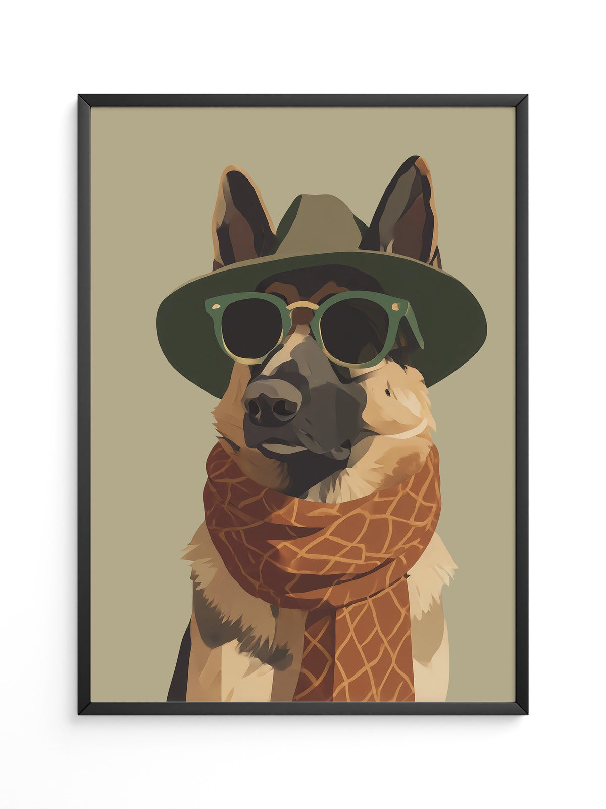 Hund mit Hut und Sonnenbrille