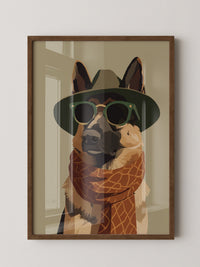 Hund mit Hut und Sonnenbrille