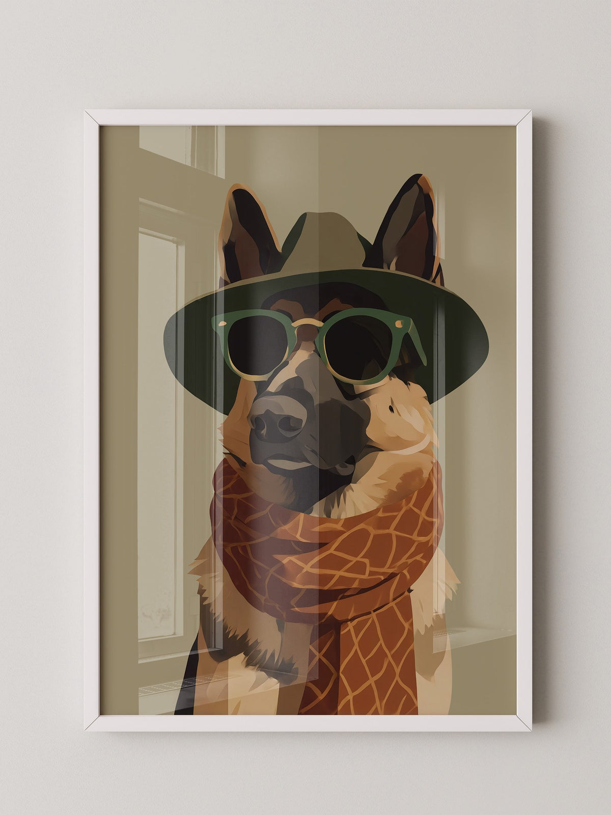 Hund mit Hut und Sonnenbrille