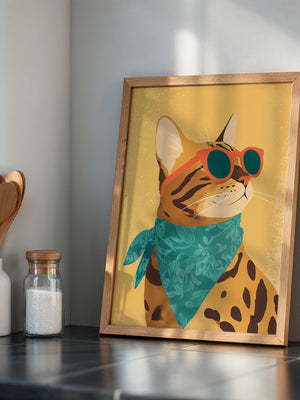 Stilvolle Katze Sonnenbrille Retro