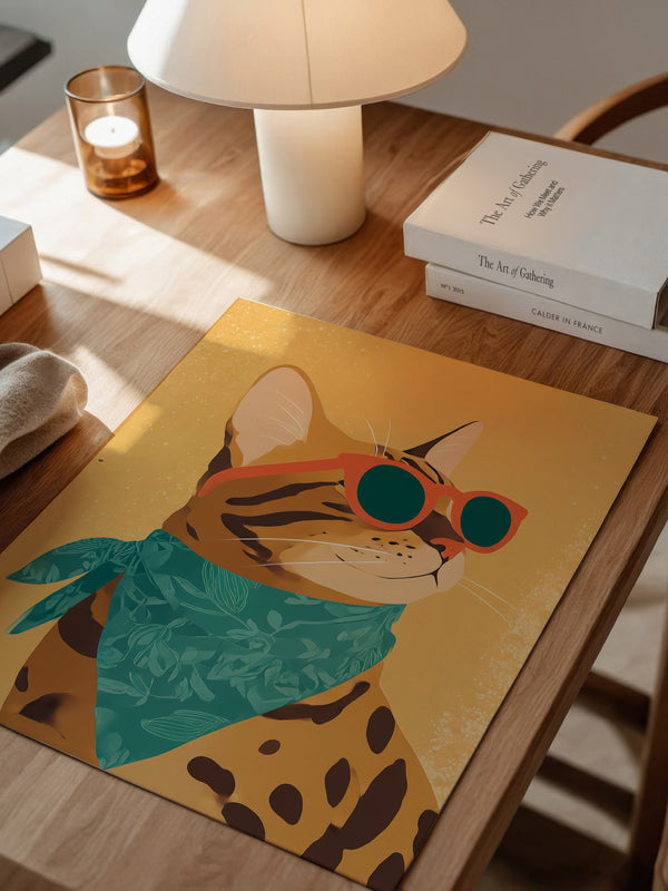 Stilvolle Katze Sonnenbrille Retro