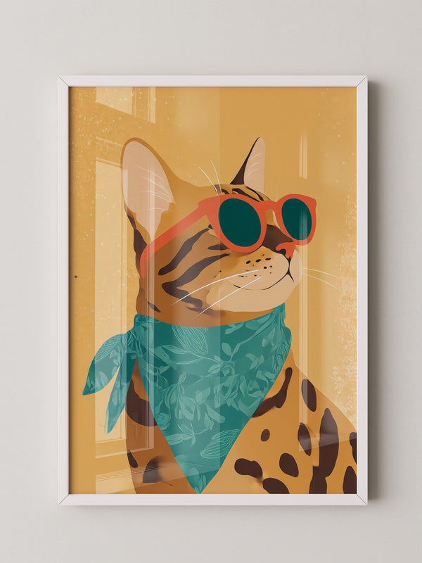 Stilvolle Katze Sonnenbrille Retro