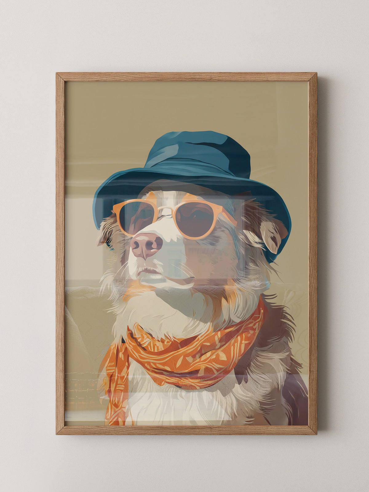 Hund mit Hut und Sonnenbrille