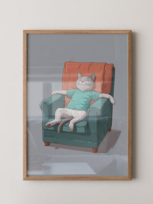 Entspannte Katze Sesselgrafik