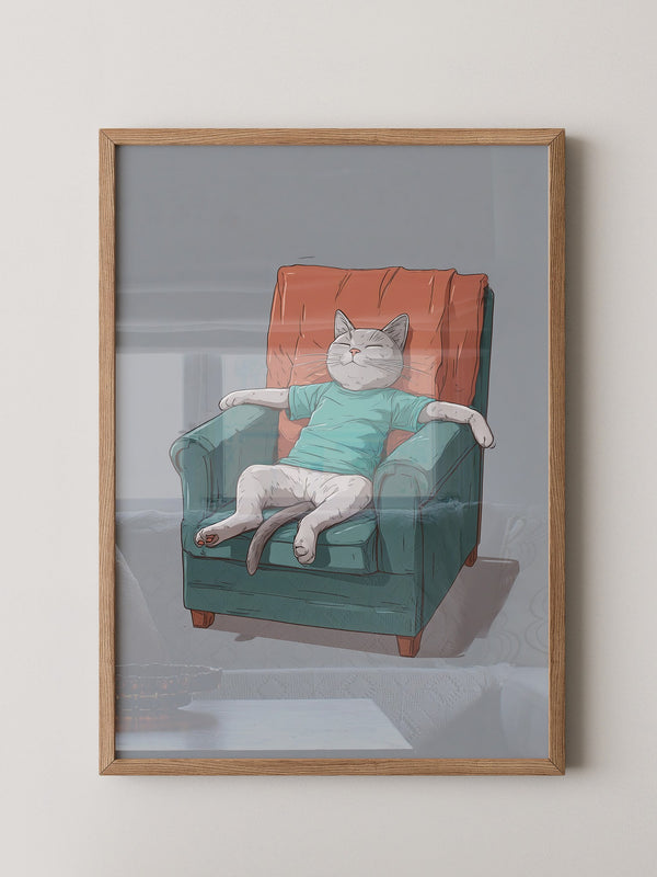 Entspannte Katze Sesselgrafik