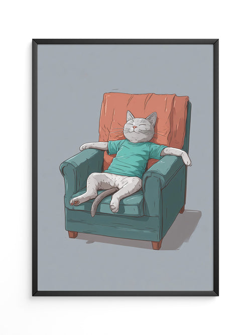 Entspannte Katze Sesselgrafik