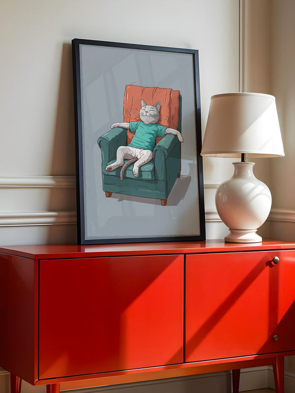 Entspannte Katze Sesselgrafik