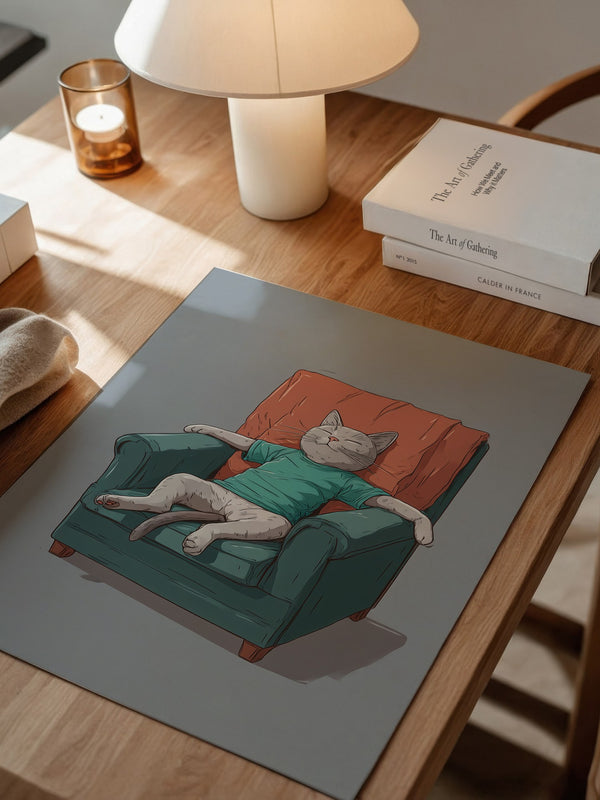 Entspannte Katze Sesselgrafik