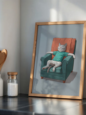 Entspannte Katze Sesselgrafik