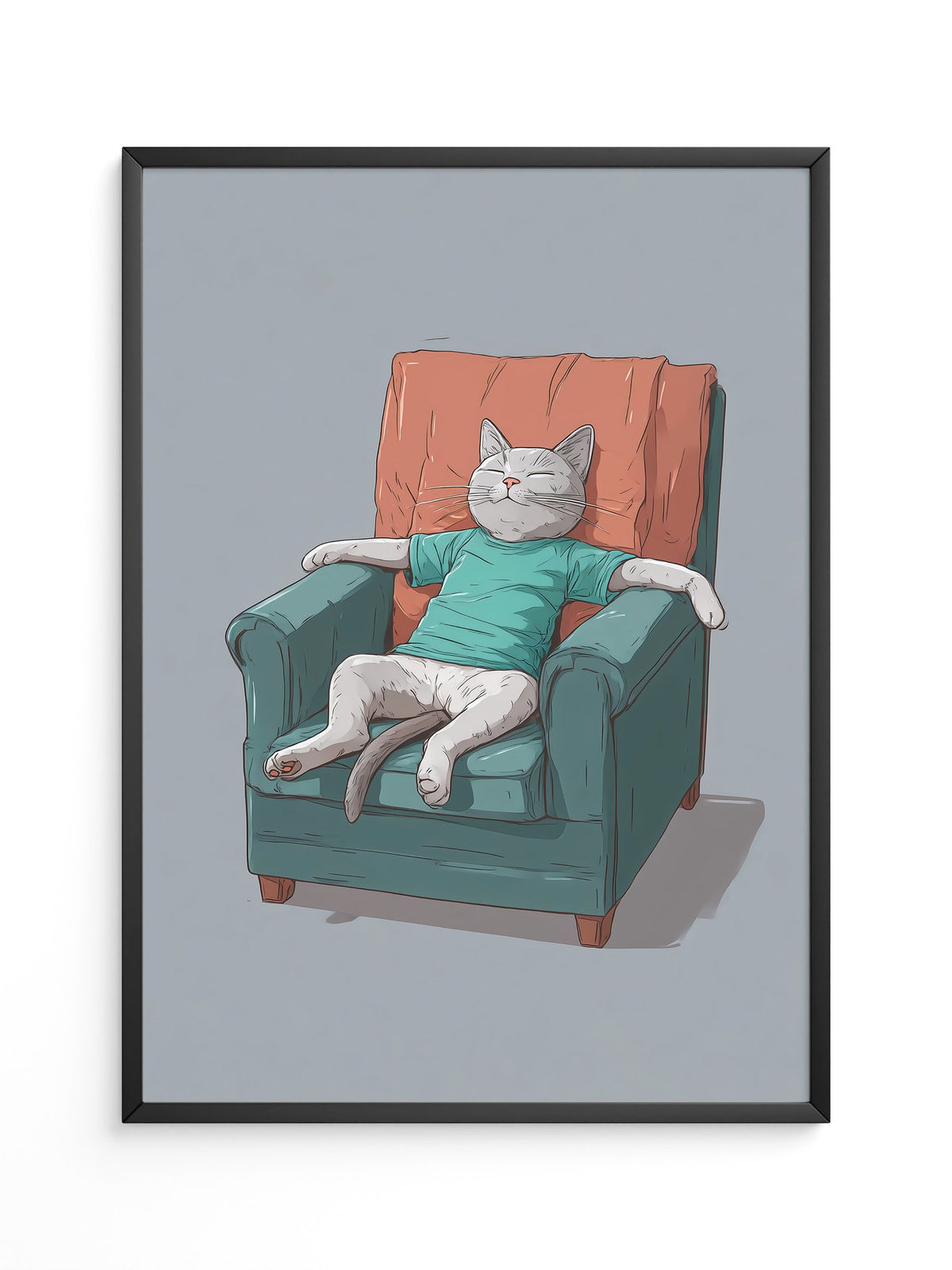 Entspannte Katze Sesselgrafik