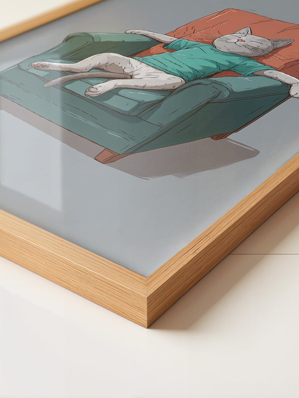 Entspannte Katze Sesselgrafik