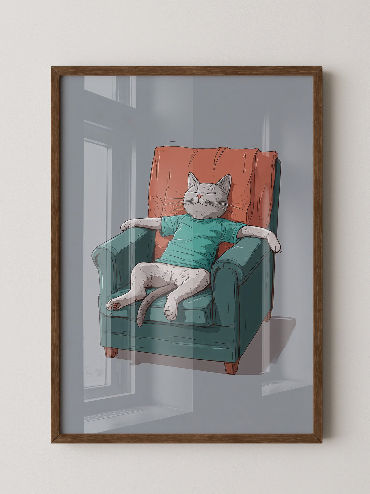 Entspannte Katze Sesselgrafik