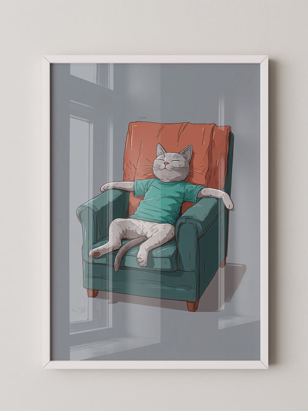 Entspannte Katze Sesselgrafik