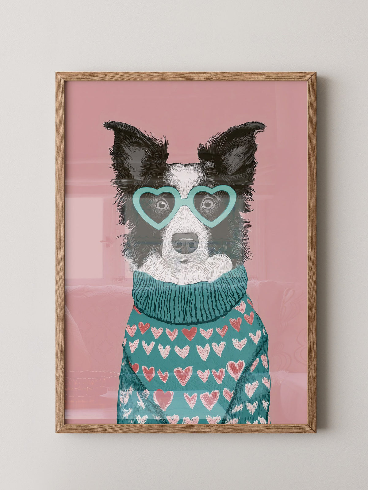 Hund Herzbrille Turtleneck