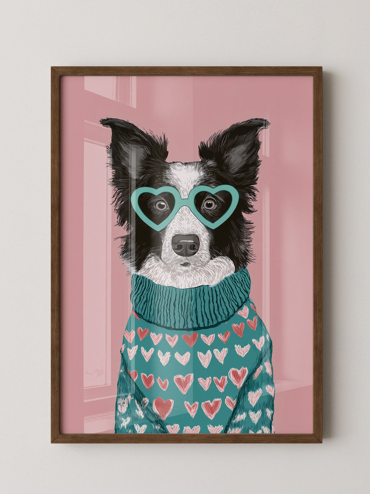 Hund Herzbrille Turtleneck