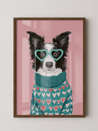 Hund Herzbrille Turtleneck