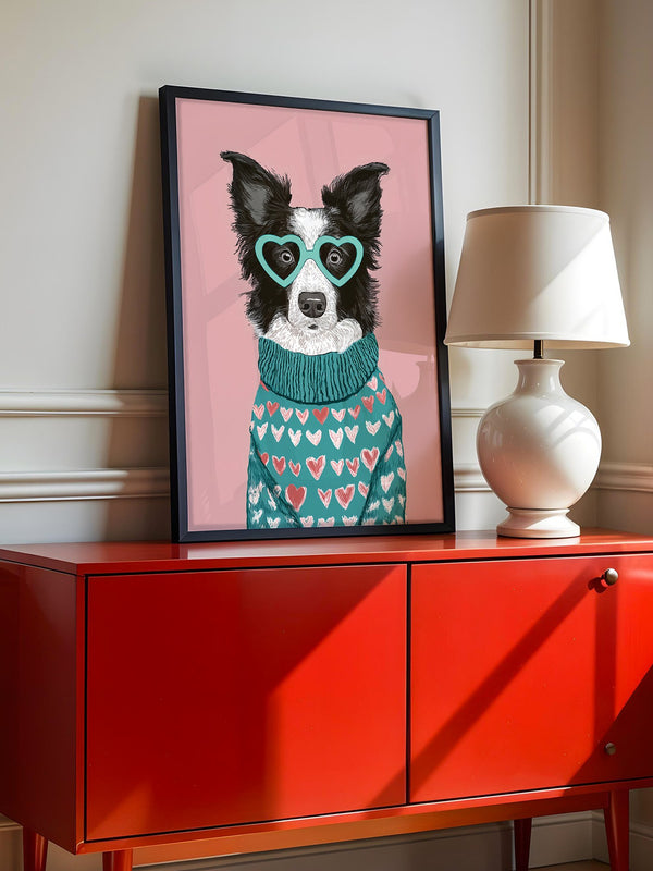 Hund Herzbrille Turtleneck