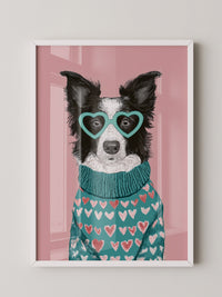 Hund Herzbrille Turtleneck