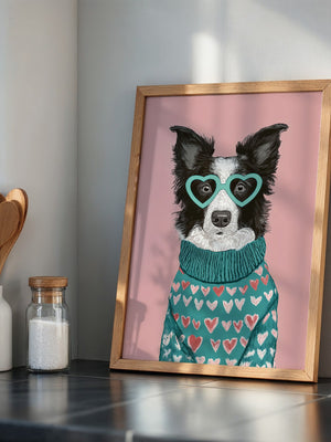Hund Herzbrille Turtleneck