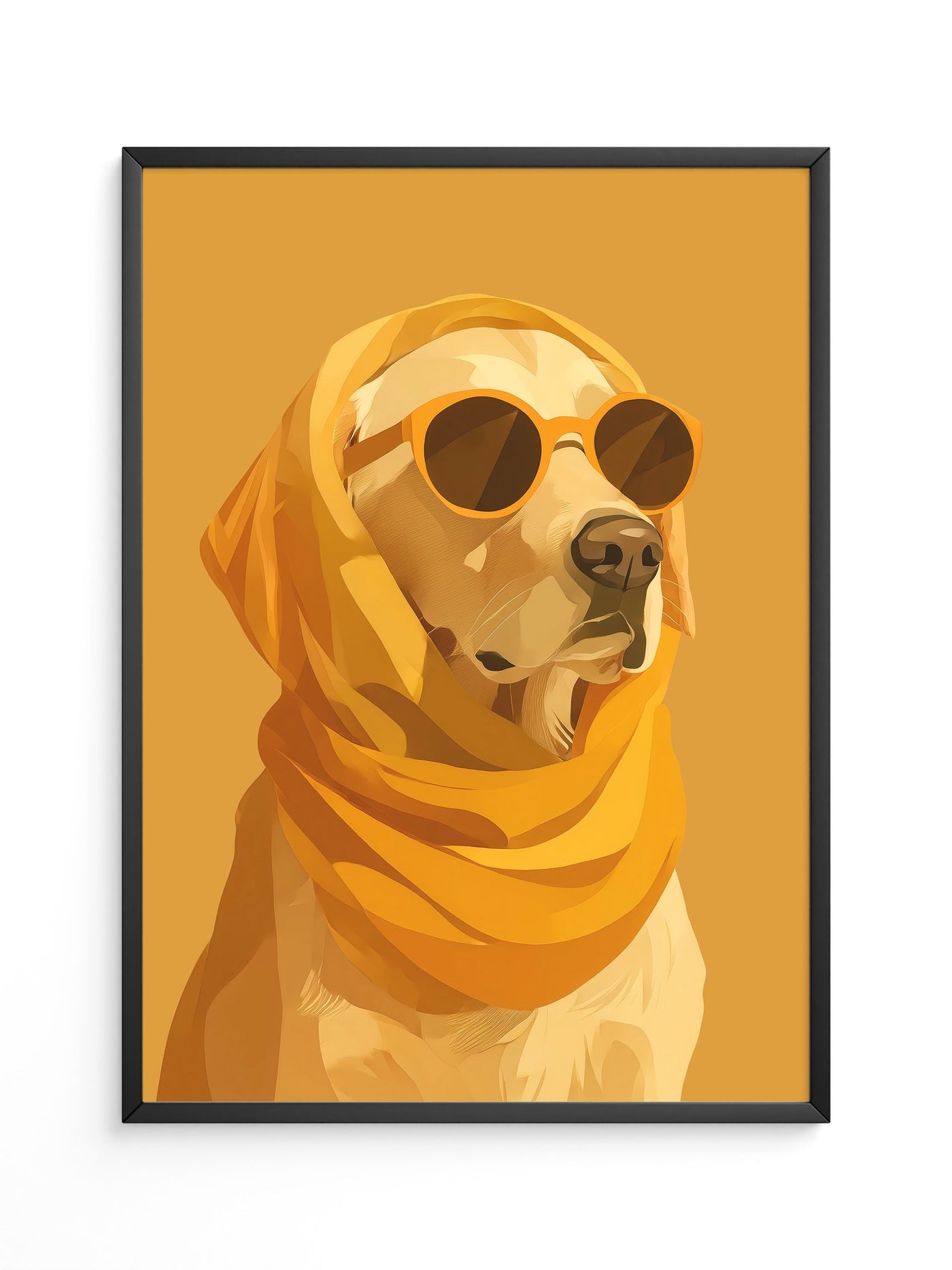 Hund mit Sonnenbrille Retro-Design