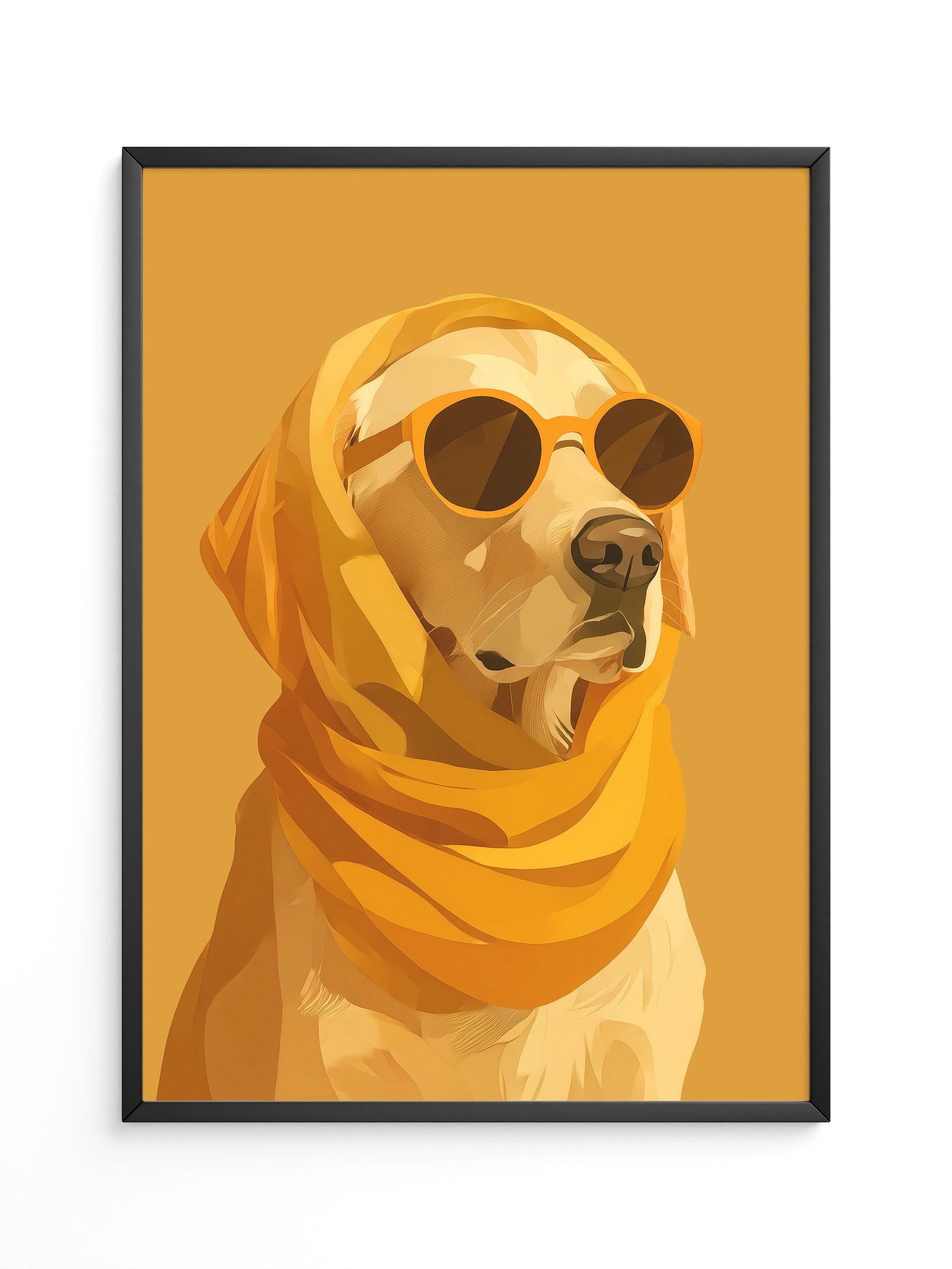 Hund mit Sonnenbrille Retro-Design