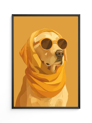 Hund mit Sonnenbrille Retro-Design