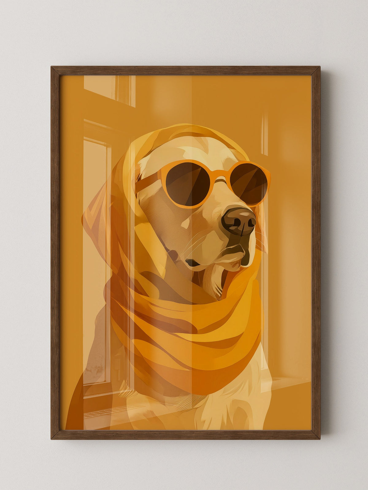 Hund mit Sonnenbrille Retro-Design
