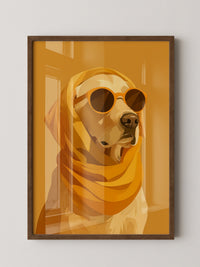 Hund mit Sonnenbrille Retro-Design