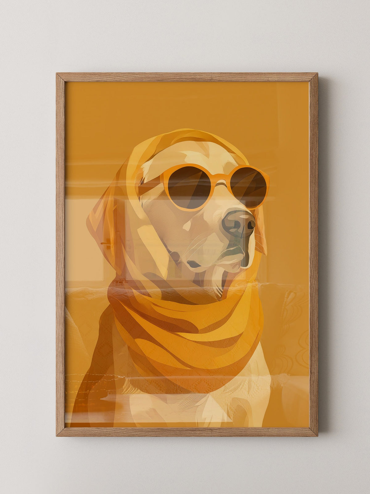 Hund mit Sonnenbrille Retro-Design
