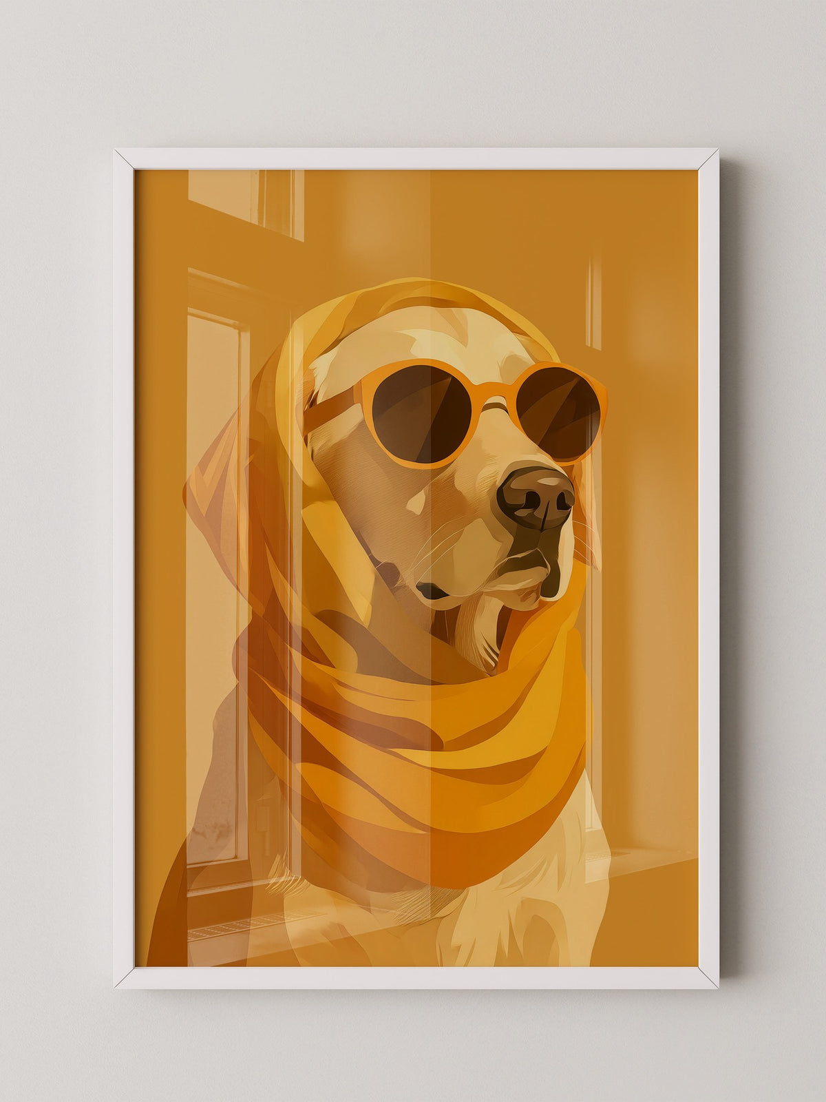 Hund mit Sonnenbrille Retro-Design